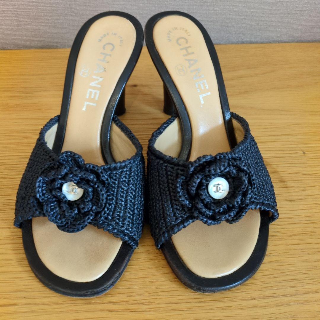 CHANEL シャネル　ブラック　ミュール　サンダル　サイズ35　22.5cm