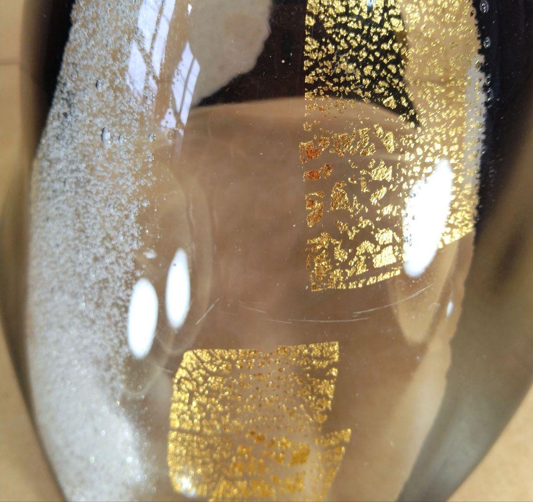 本物保証】岩田藤七(文化功労者) ガラス花器 共箱 写生銘入り激