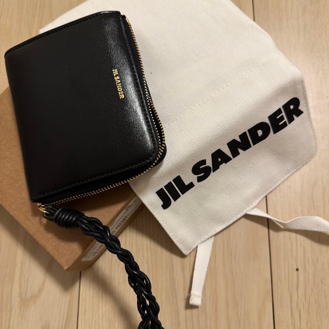 JIL SANDER ブラック レザー財布 JIL SANDER（ジルサンダー） 二つ折り長財布 GOJI PURSE MD ゴジパース