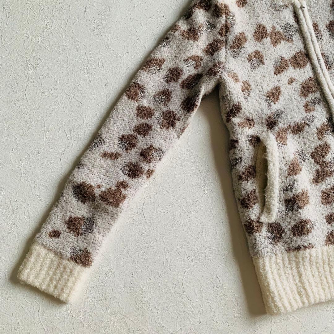 美品 BEAMS GOLF ジャガードニットブルゾン ホワイト S 定価2.7万