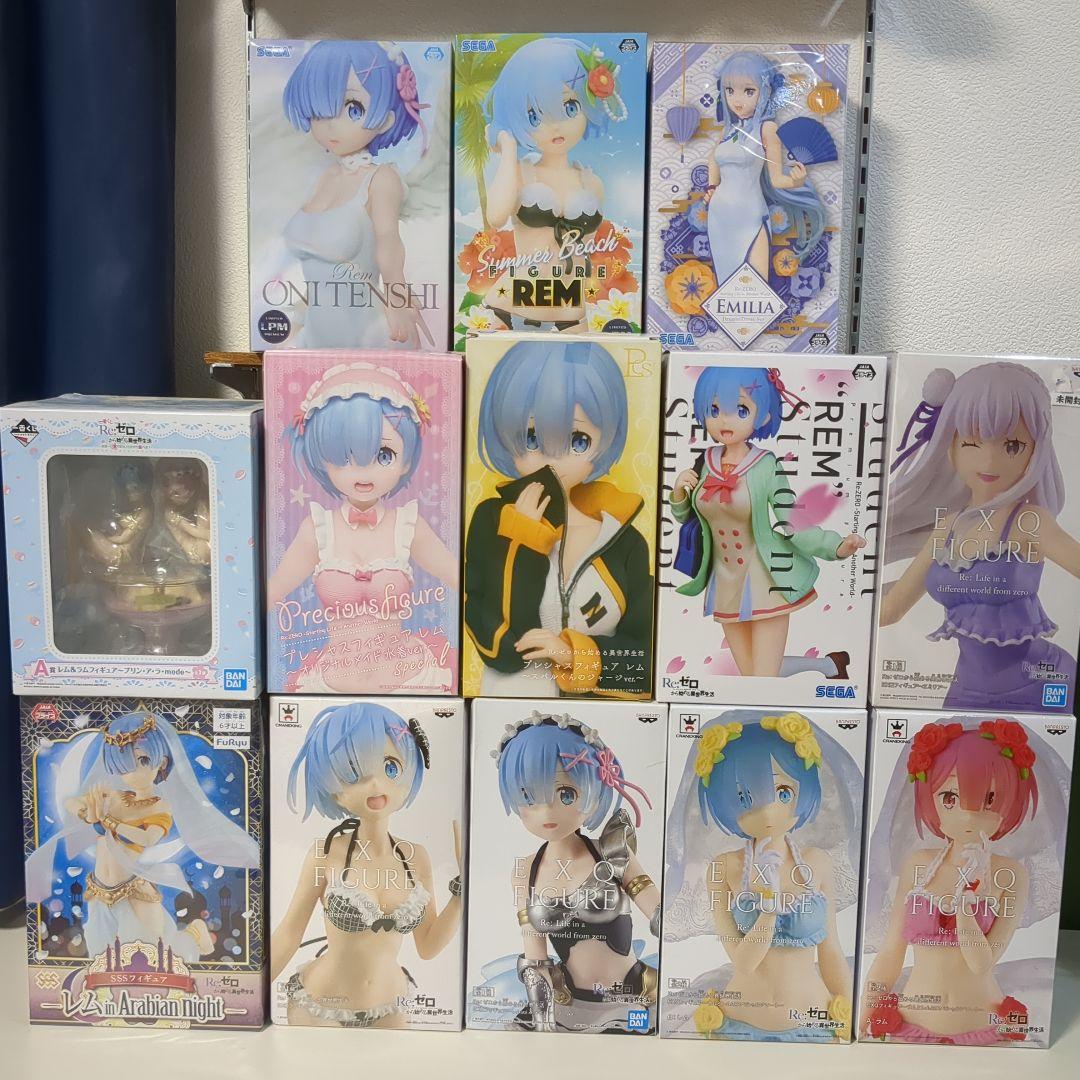 リゼロ レム エミリア ラム フィギュア セット13点 Re:ゼロから始める異世界生活』おそろいの大精霊パック衣装で