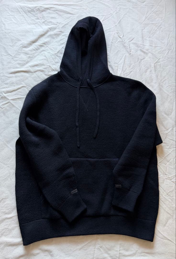 イノウエブラザーズ ベビーアルパカ ミラノリブ パーカ L ブラック 美品 The Inoue Brothers イノウエブラザーズ ブラックベビーアルパカ