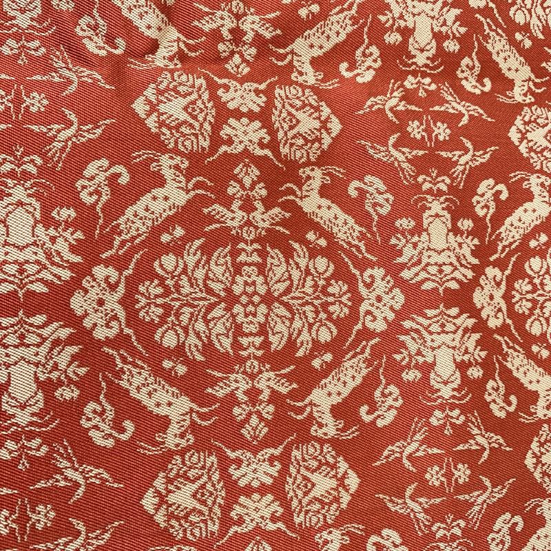 506ms2◇龍村美術織物 【未使用品】テーブルクロス 山羊花卉文錦◇美品