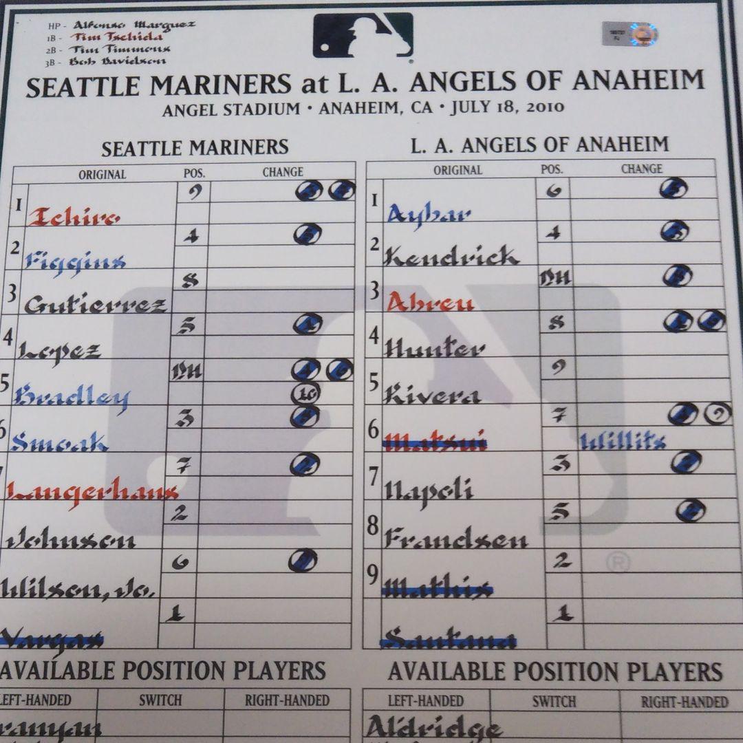 セール【激レア】イチローVS松井 2010年 実使用ラインナップカード