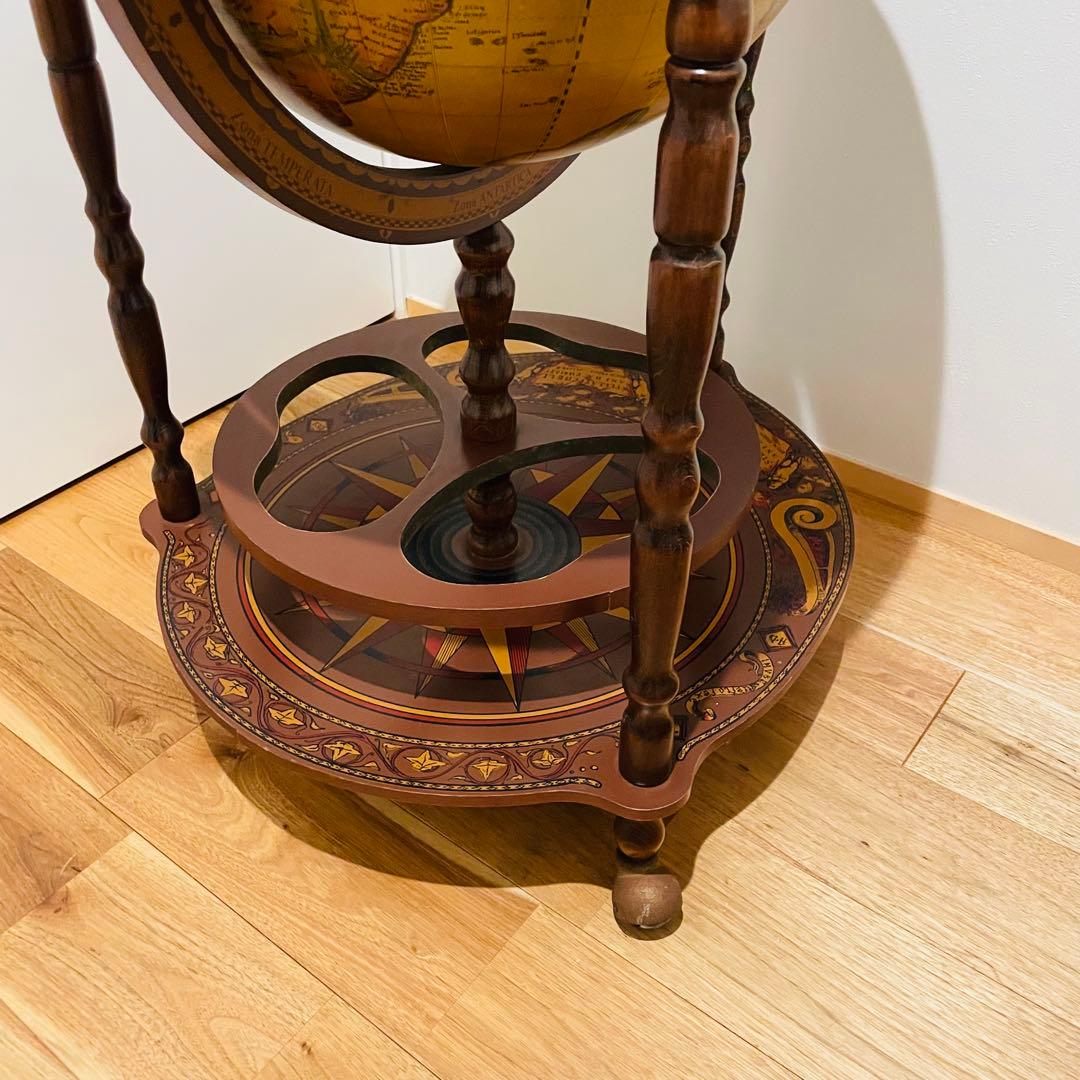 希少】イタリア製 地球儀 ワインラック キャスター付 アンティーク