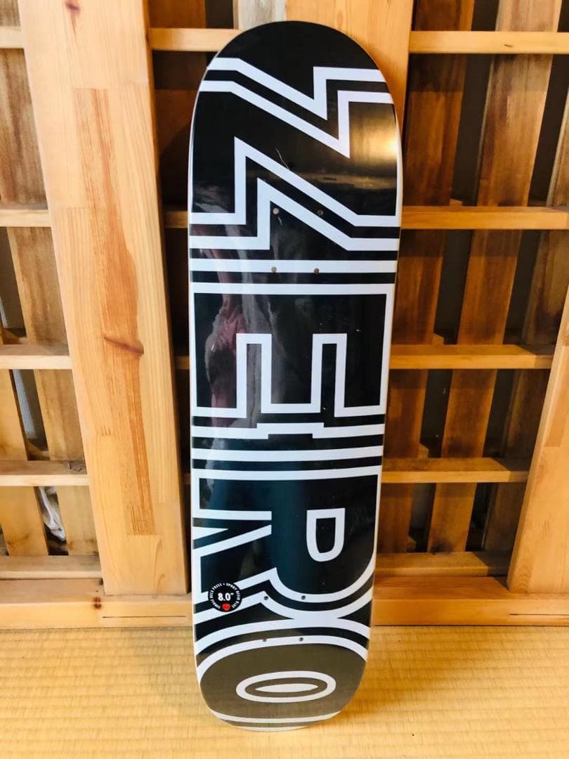 台湾製無地黒デッキテープ付き ZERO ゼロ スケートボードデッキ 8.0