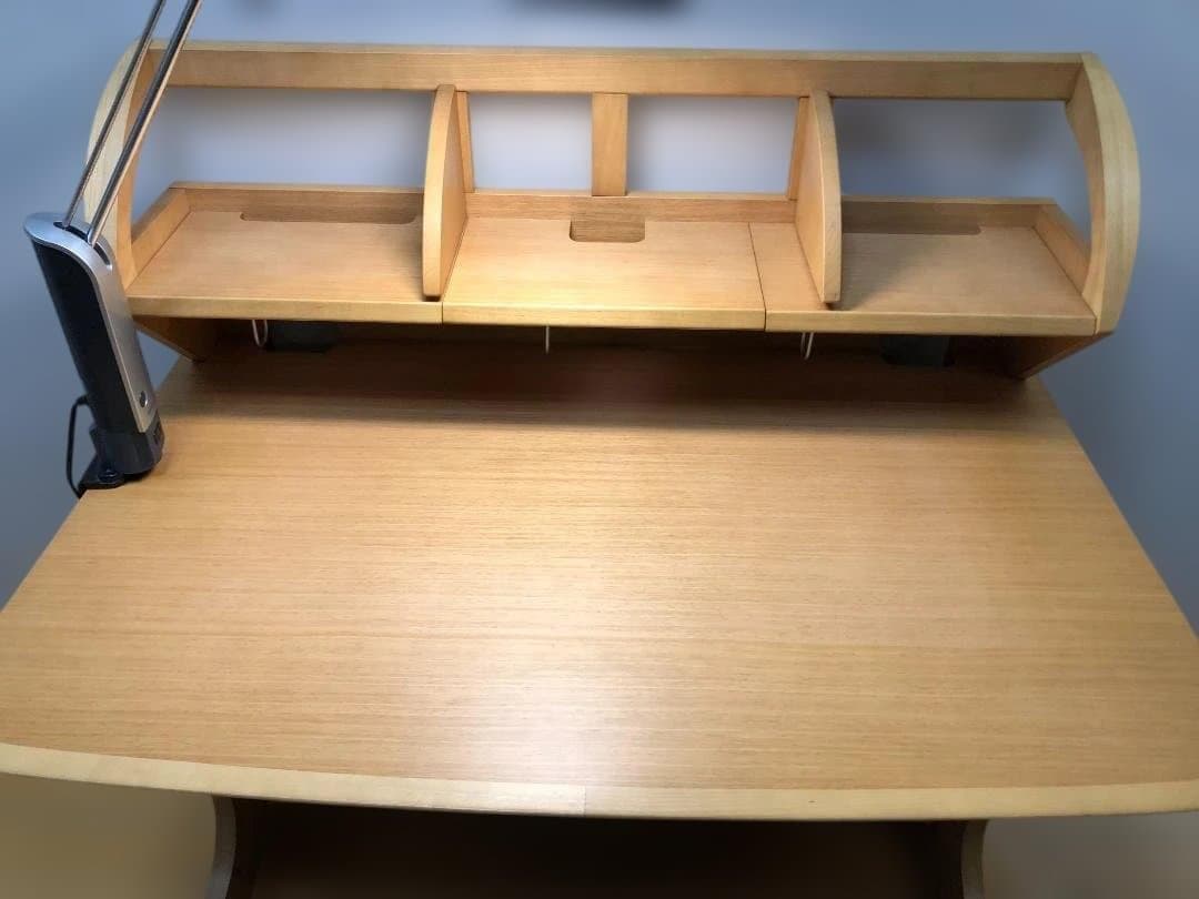 ②袖机 送料無料 カリモク 学習机4点セット ナチュラル 勉強机 88321