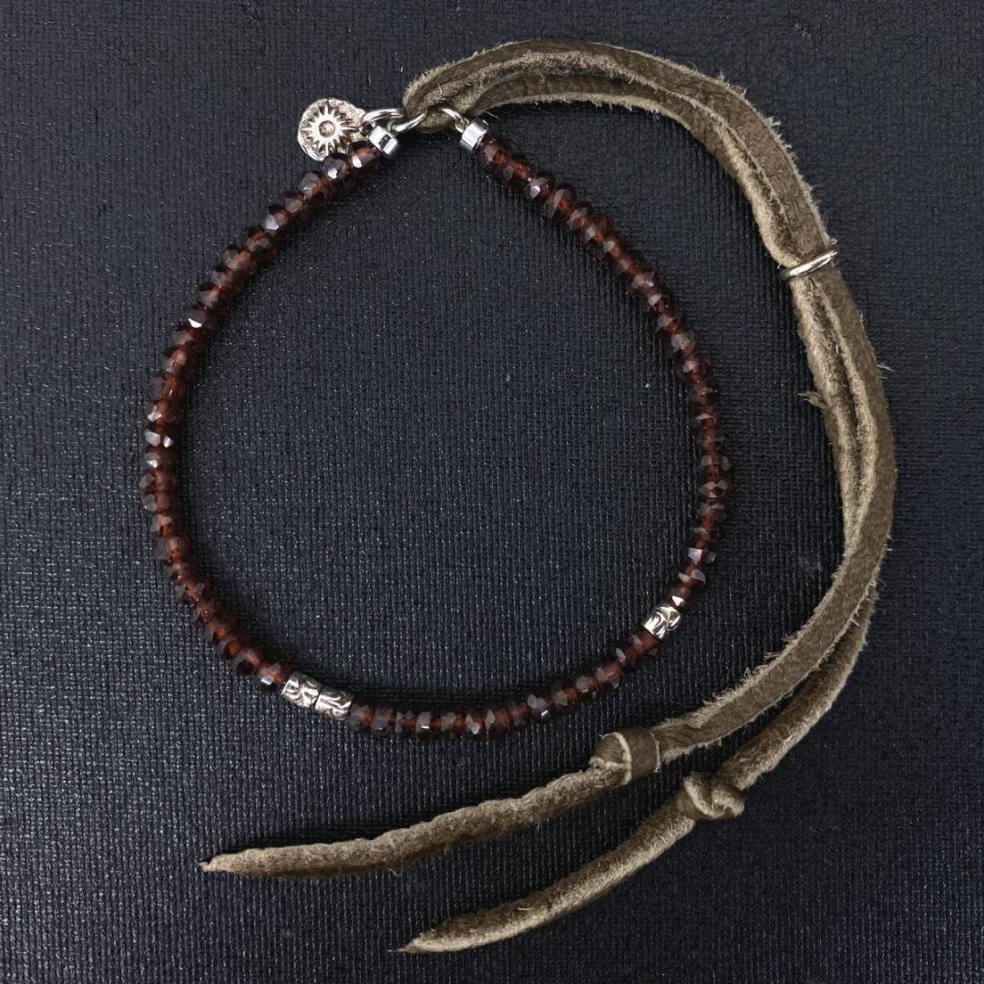 ARIZONA FREEDOM シルバー太陽神メタル ビーズ レザーブレスレット