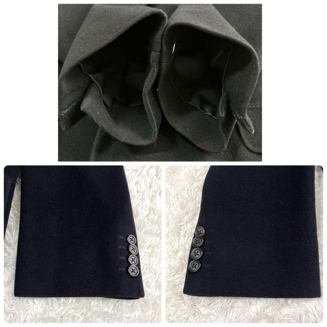 カシミヤ混✨バーバリーズ チェスターコート ロング ロング 比翼 濃紺