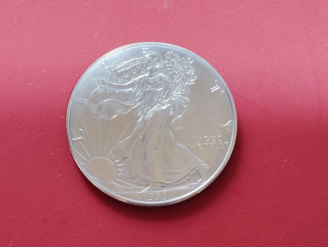 ○ 1993年 ウォーキングリバティ 1ドル イーグル銀貨 1オンス 1ドル ○