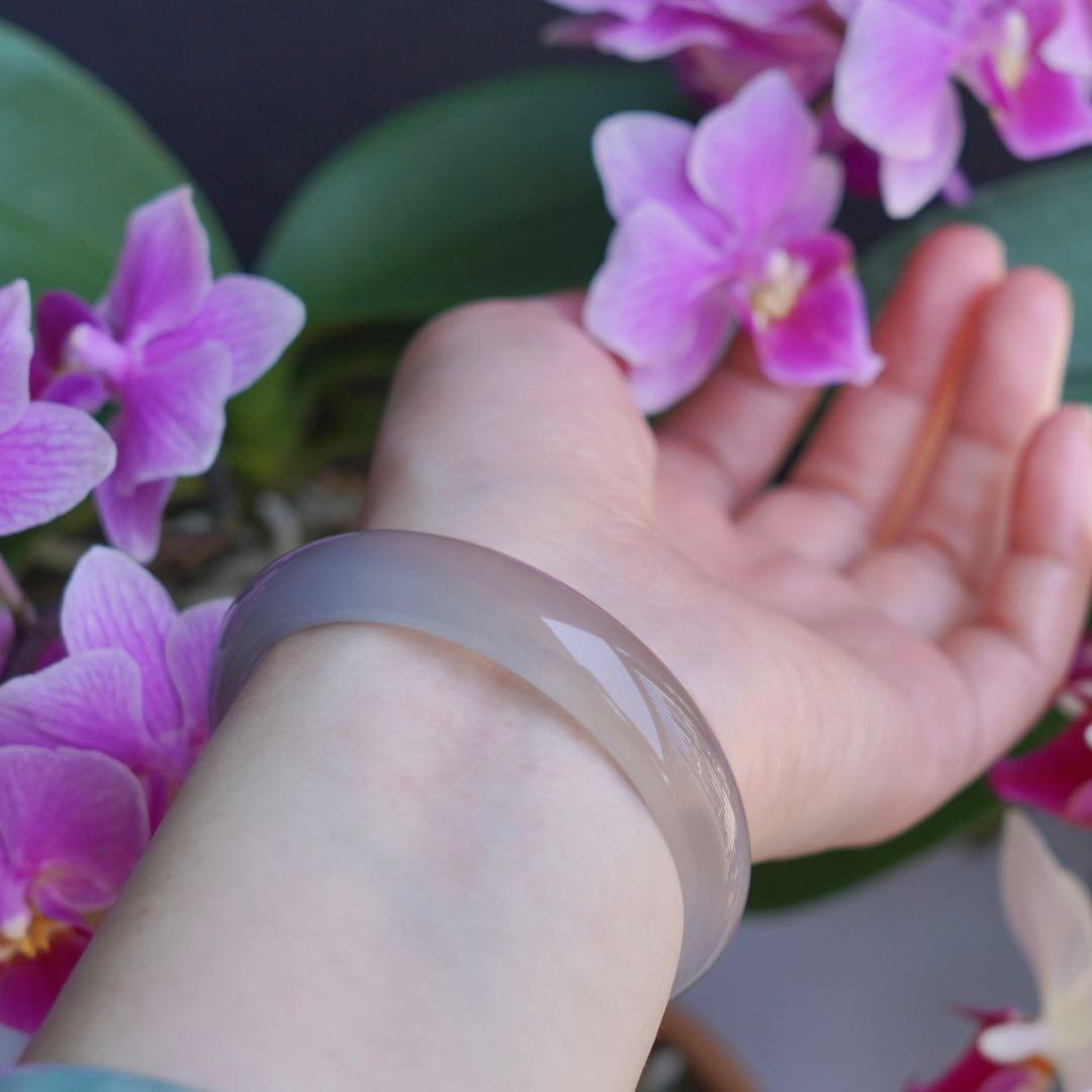 ❄メノウ カルセドニー 玉髄 バングル 腕輪 新品 0057 - メルカリ