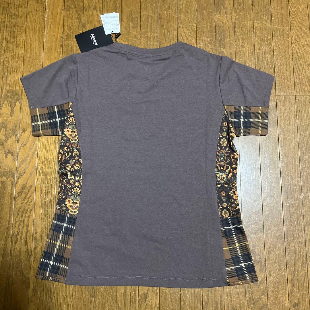 Admiral フラワー柄チェックTシャツ Lサイズ 新着