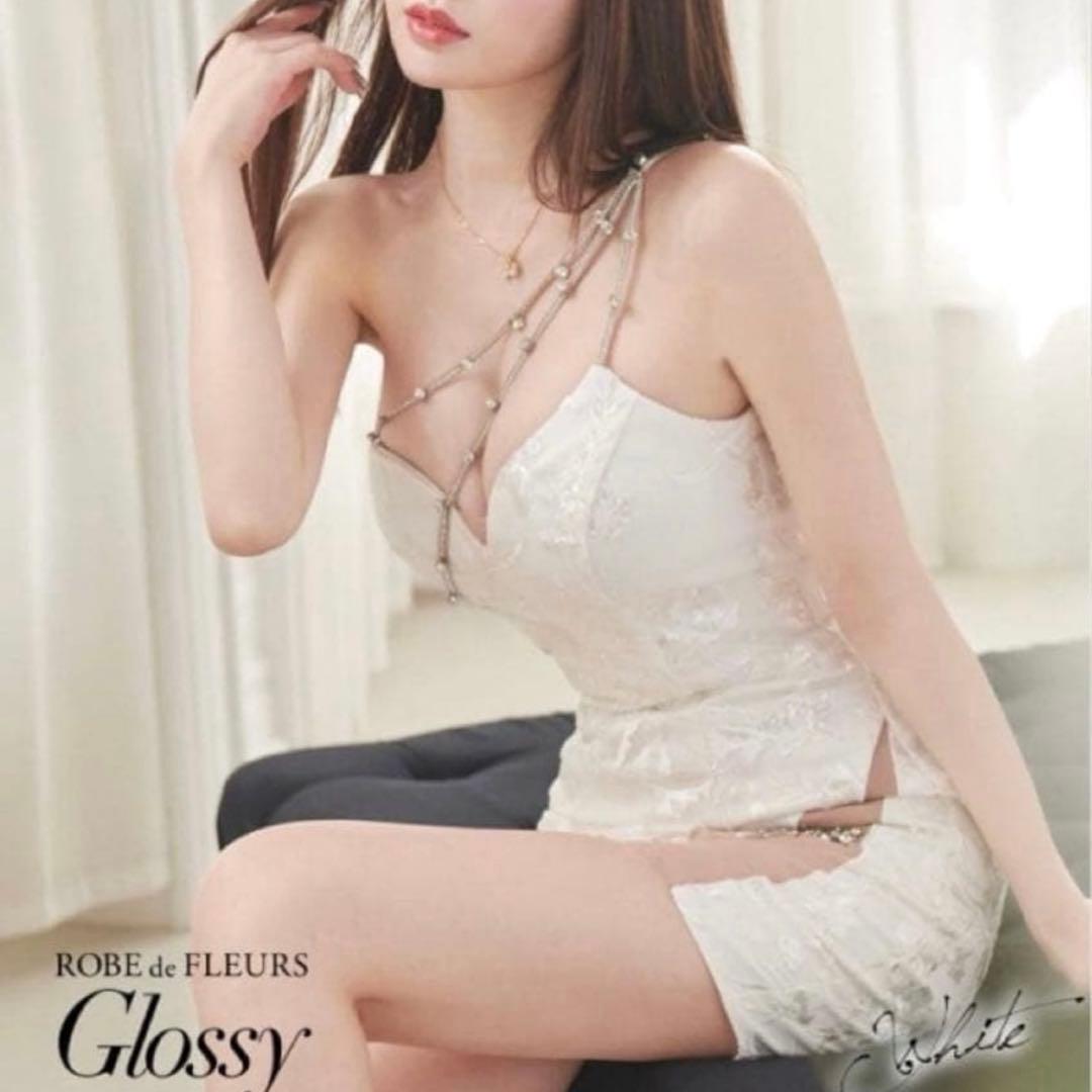 glossy アシンメトリービジューラインレースタイトミニドレス アシンメトリービジューラインレースタイトミニキャバドレス(GL2642)