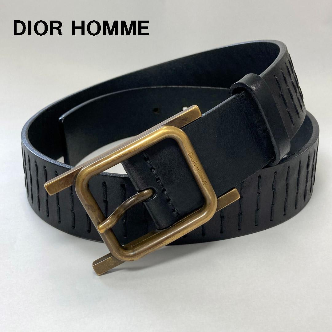 ディオールオム Dior Homme Hバックル ステッチベルト85 エディ期