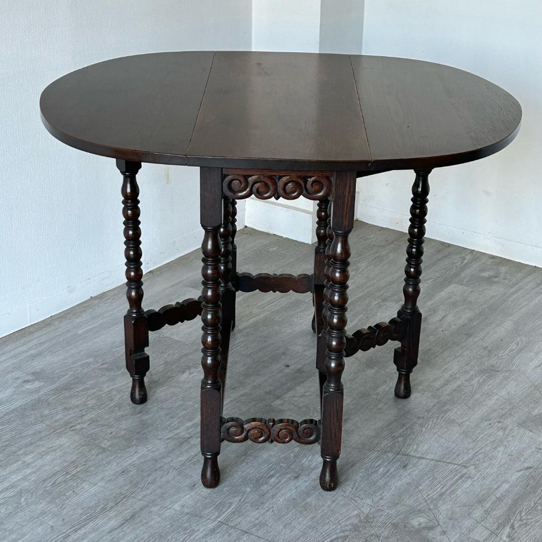 イギリス アンティーク ゲートレッグテーブル 折りたたみテーブル 159A イギリスの折り畳みテーブル、細い足が魅力のアンティークのゲート