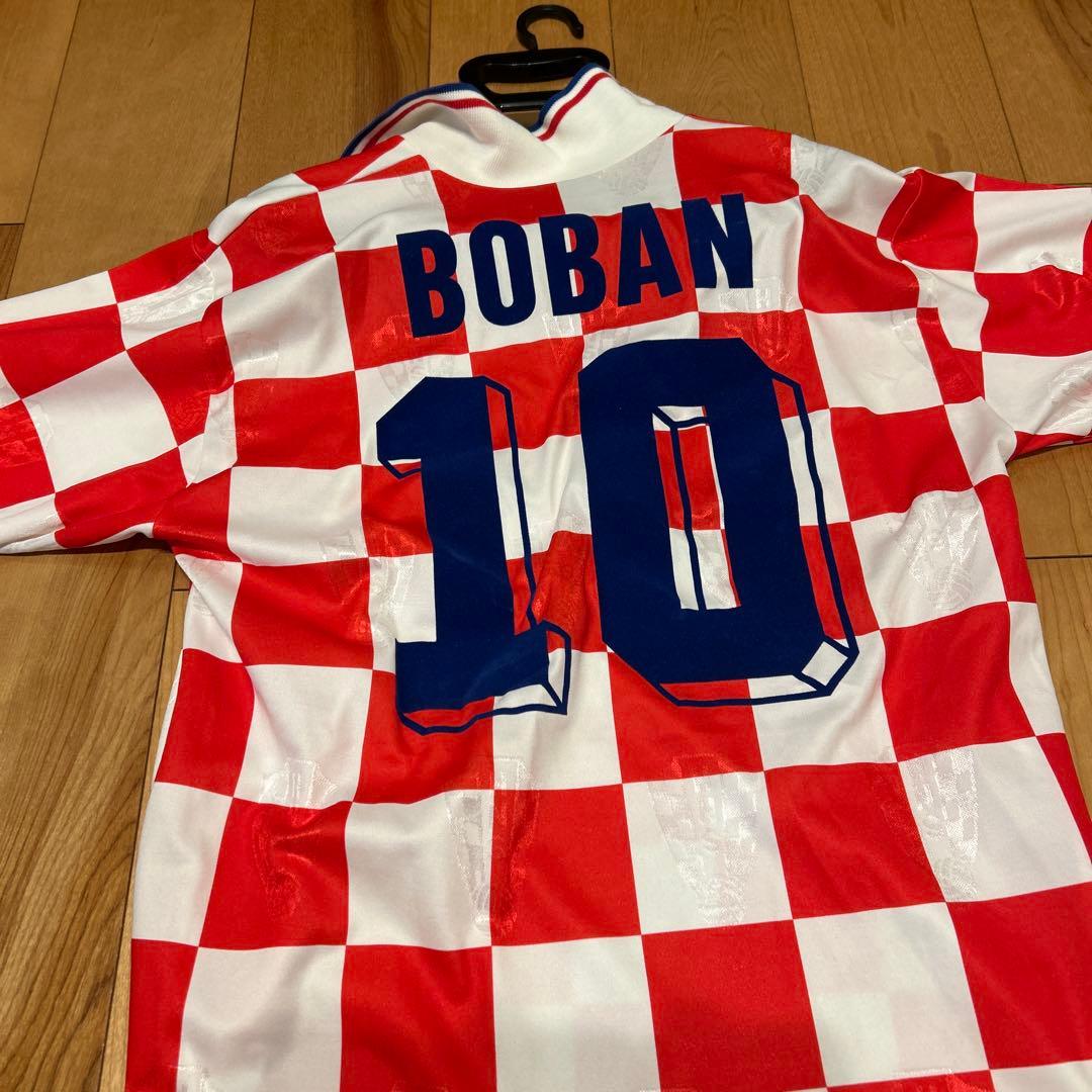 Lotto サッカーシャツ 赤白 チェッカー 10 クロアチア代表 ボバン