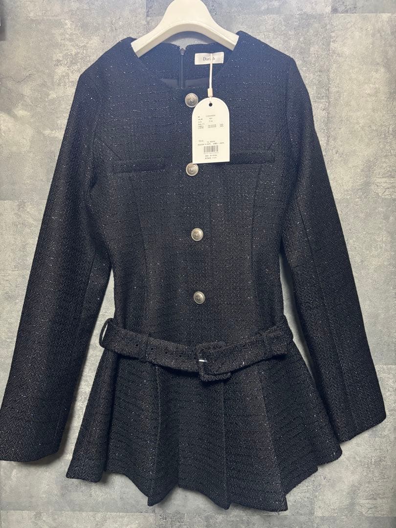 ボックスプリーツツイードミニワンピース リエンダ エイミー