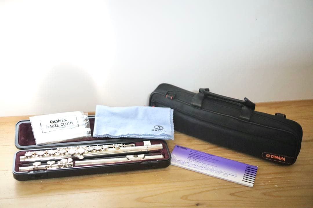 YAMAHA221フルート本体 ケース、説明書、ガーゼクロス付き - 管楽器