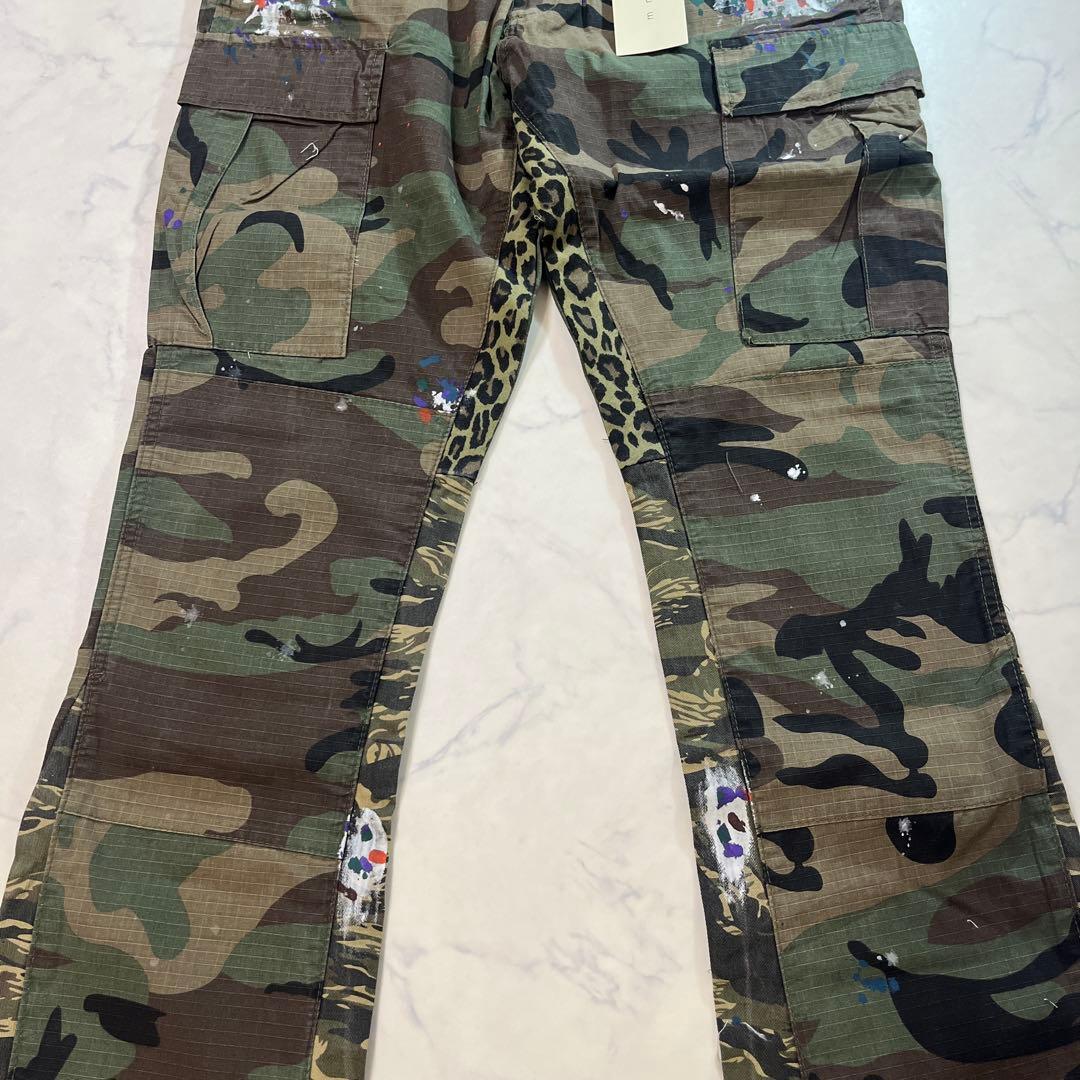 新品 mnml カーゴフレアパンツ 迷彩フレア ブーツカット ハンターカモ