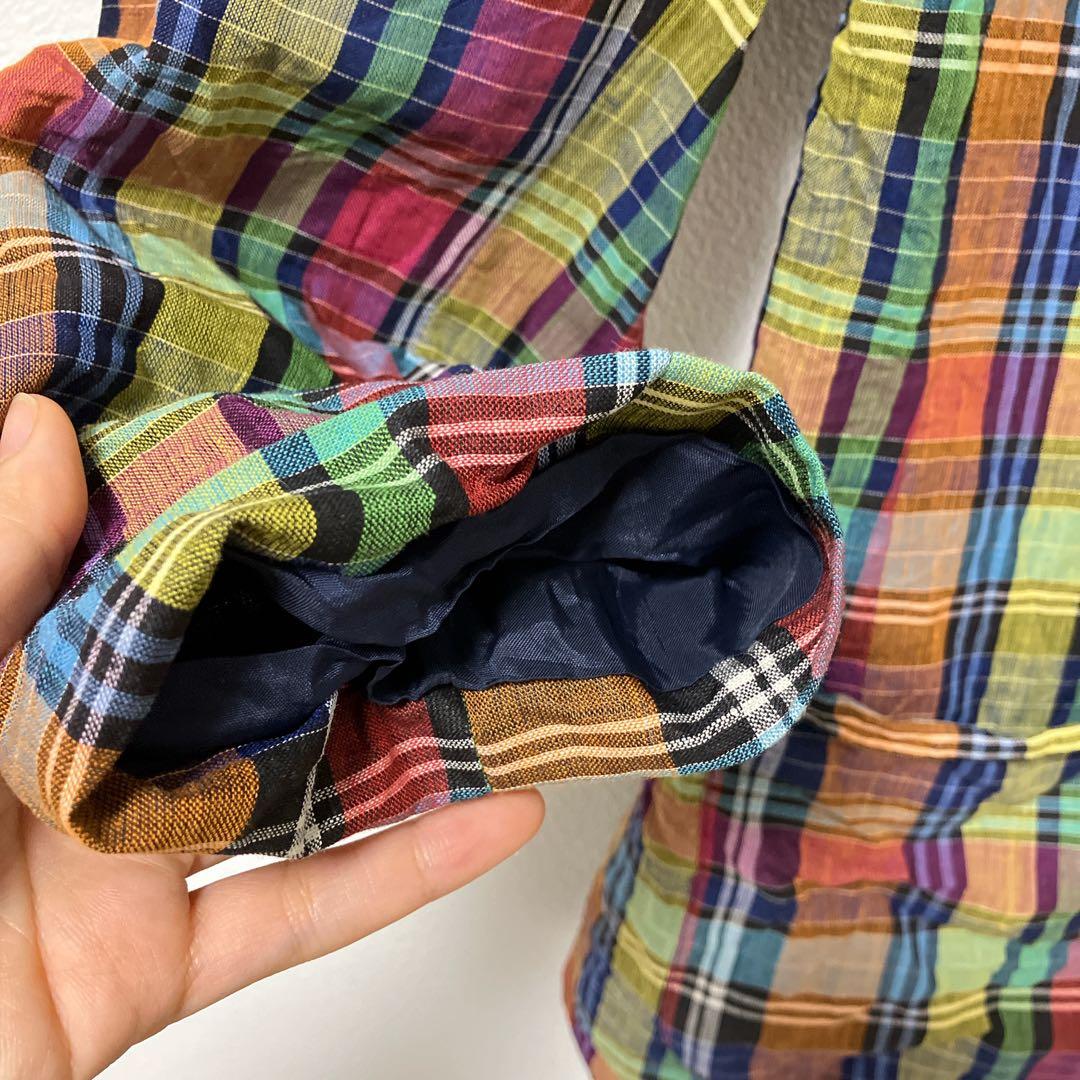 希少/90s【M】THE LIMITEDマルチカラー チェックジャケット レトロ