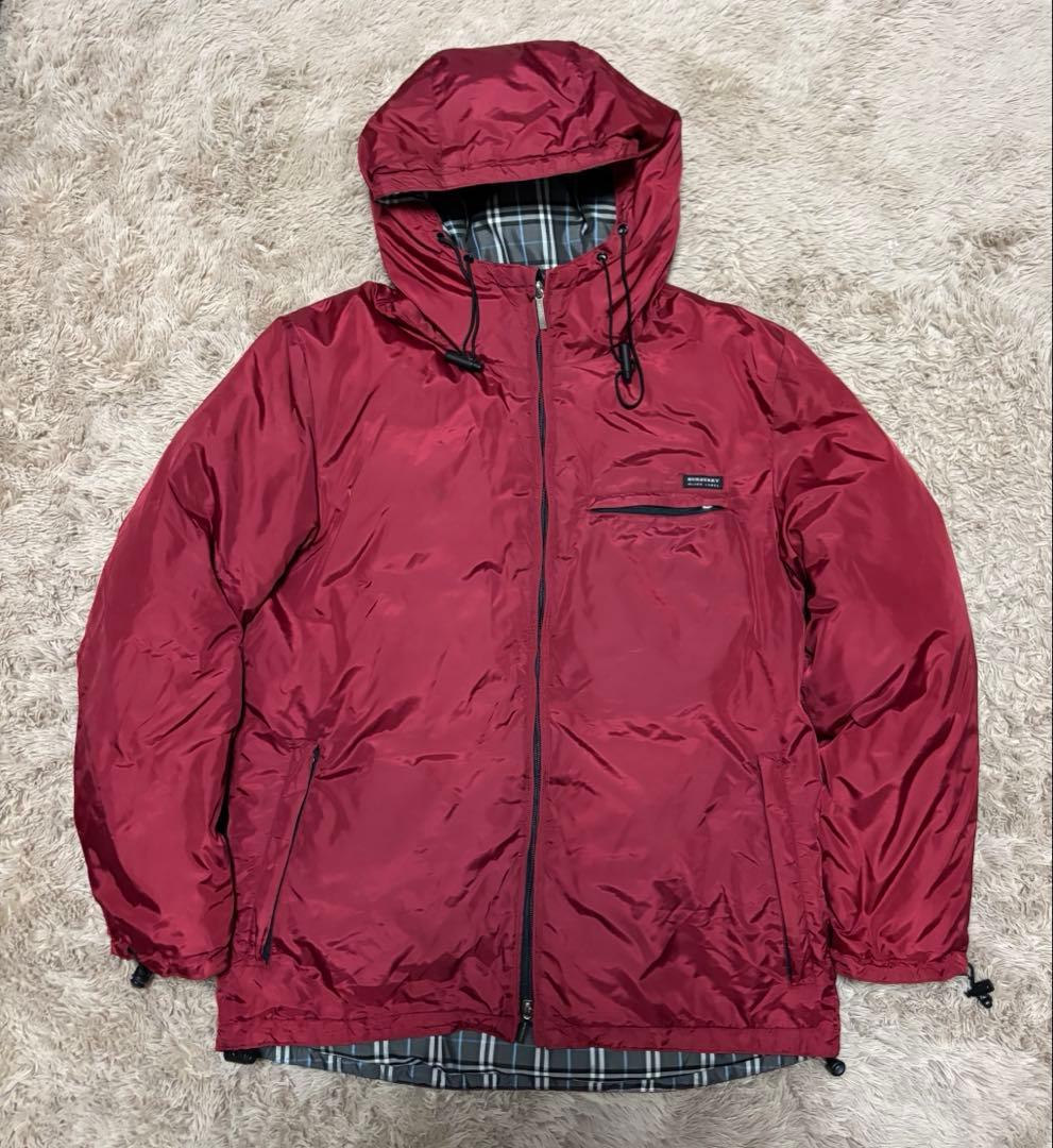 BURBERRY BLACK LABEL ダウンジャケット　バーバリー　ボルドー バーバリーブラックレーベル/ダウンジャケット/黒×ピンク×ボルドー