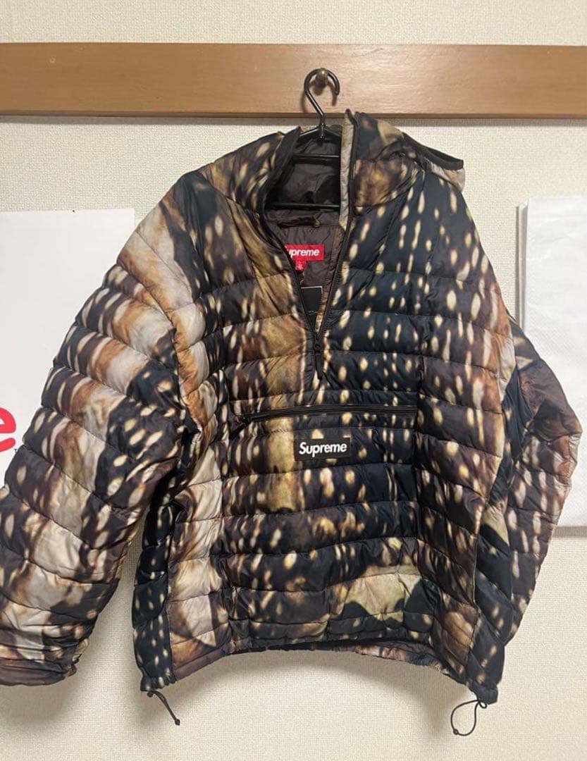 S*M様 supreme Micro Down タグ付き L Supreme Micro Down Half Zip Hooded Pullover Blue Paisley