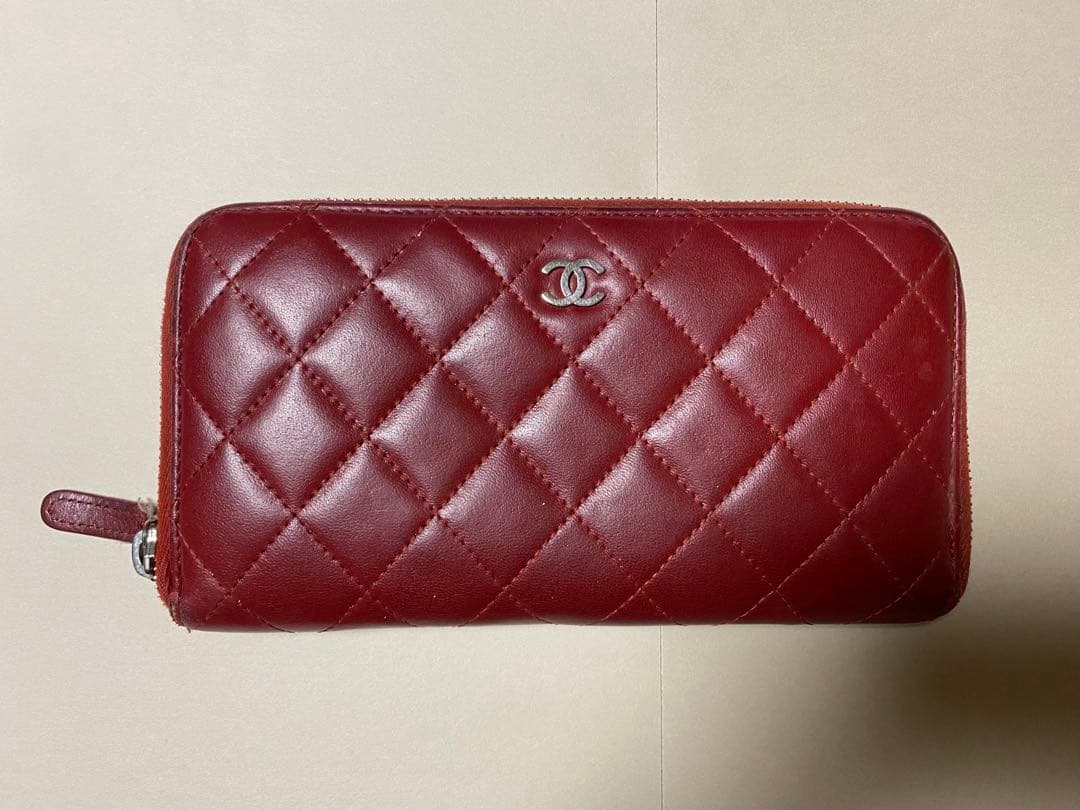 Chanel 赤 キルティング 長財布