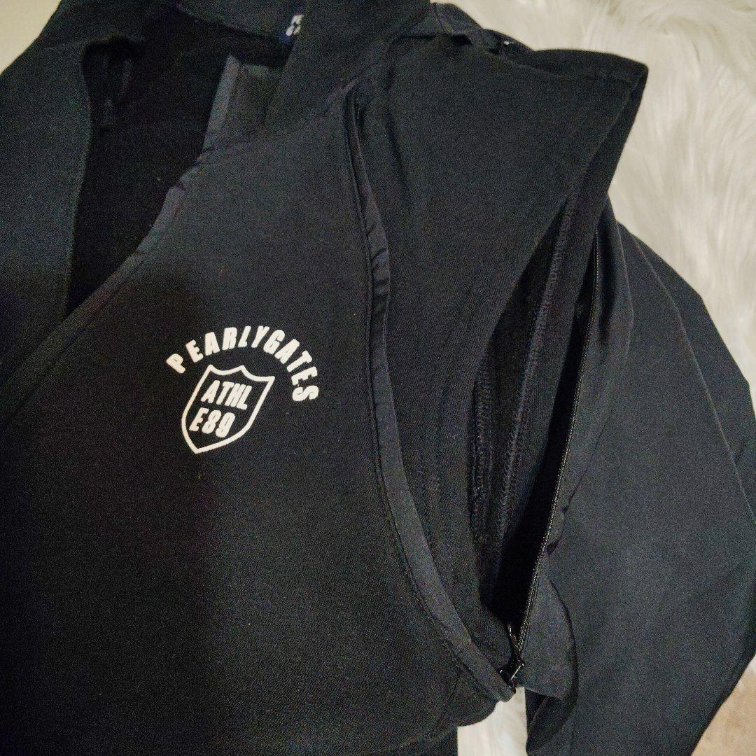 パーリーゲイツ2wayゴルフジャケット黒4｜