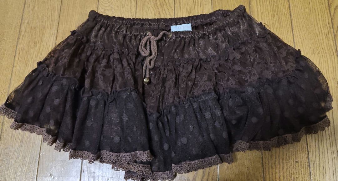 LIZLISA ブラウン ドット柄 フレアスカートパンツ LIZLISA ブラウン ドット柄 フレアスカートパンツ