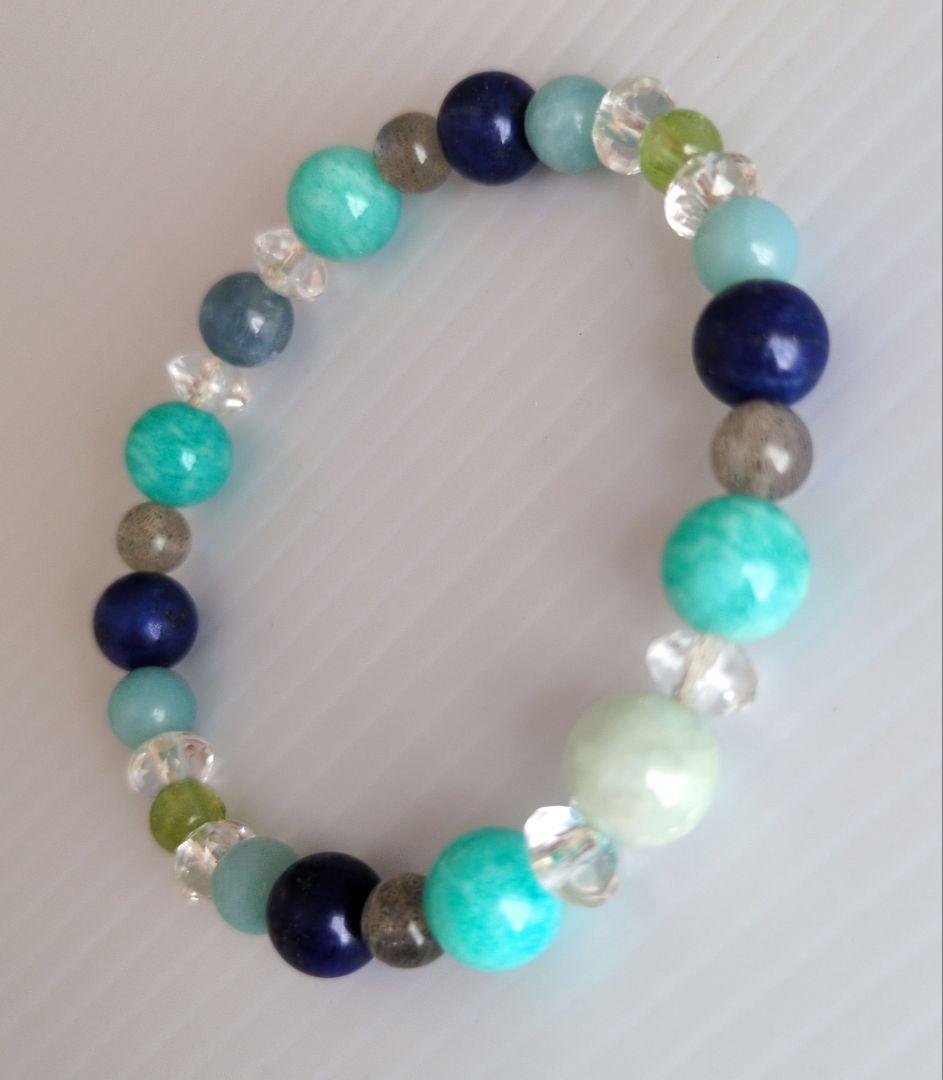 愛光堂 天然石ブレスレット 青系 お兄さん作成 匿名配送 愛光堂 天然石