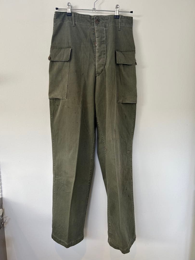 40s 米軍実物 M-43 カーゴパンツ ヘリンボーン HBT U.S.Army