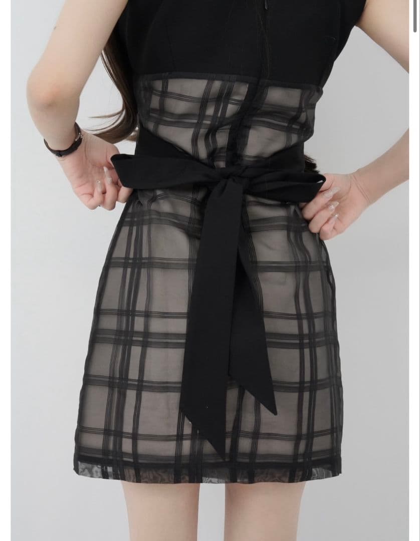 Lumignon Bijou grid ribbon dress
