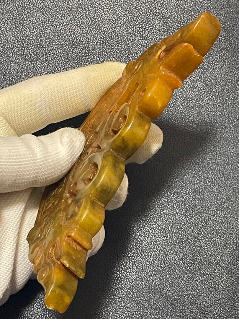 中国古玉 天然石極細工彫刻 風水置物