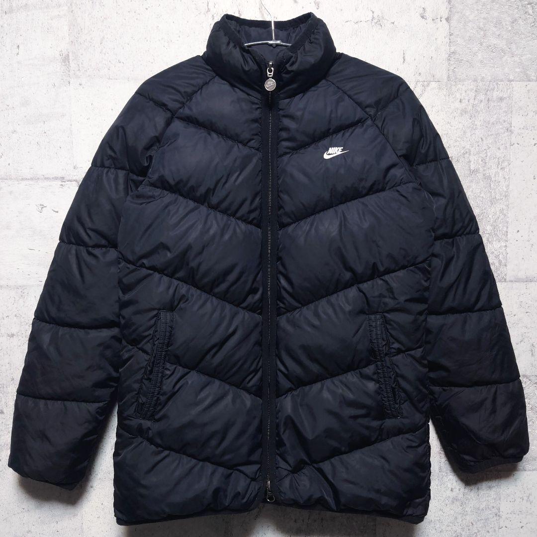 00s NIKE ナイキ ダウンジャケット S 黒 刺繍ロゴ - メルカリ