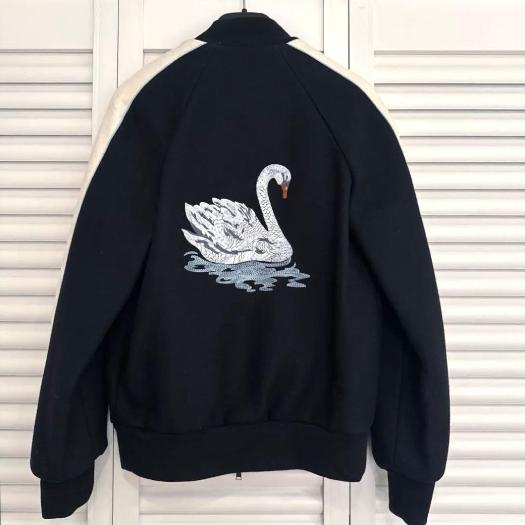 ステラマッカートニー スワン刺繍 スカジャン ブラック/アイボリー