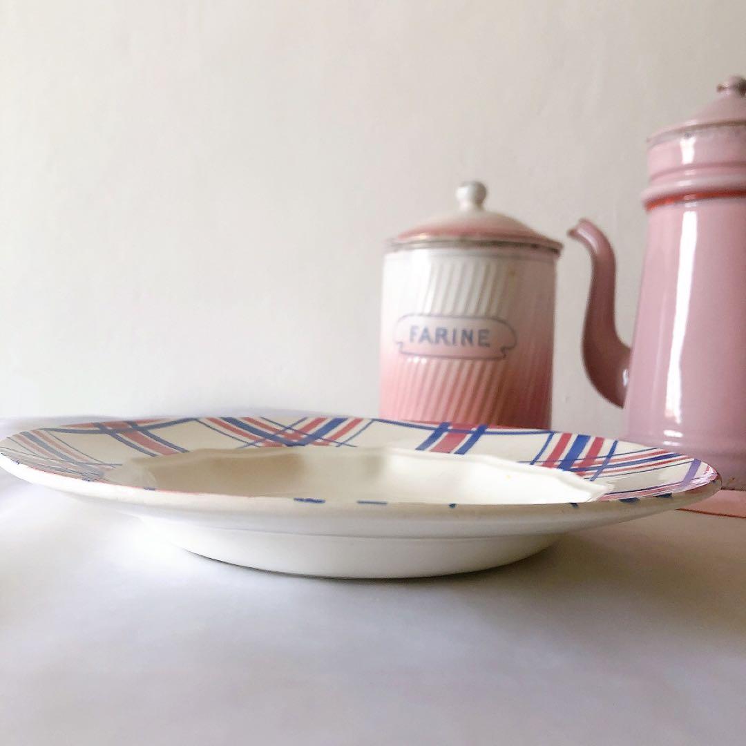 クレイユエモントロー HBCM スーププレート C フランスアンティーク食器