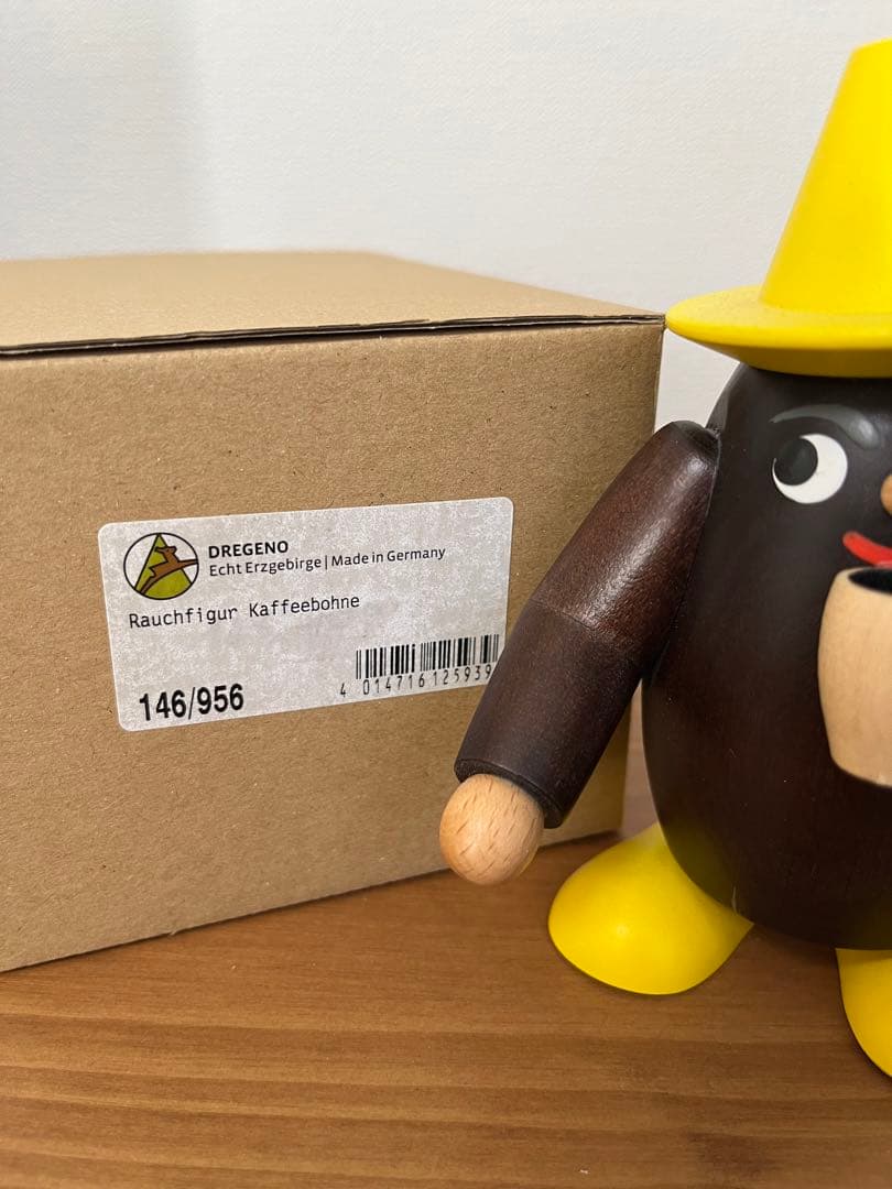 煙出し人形☆木製人形☆お香立て☆コーヒー豆くん - メルカリ