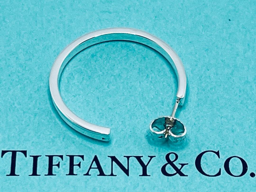 h591 超美品 ティファニー 1837 ラージ フープ ピアス 925 片側