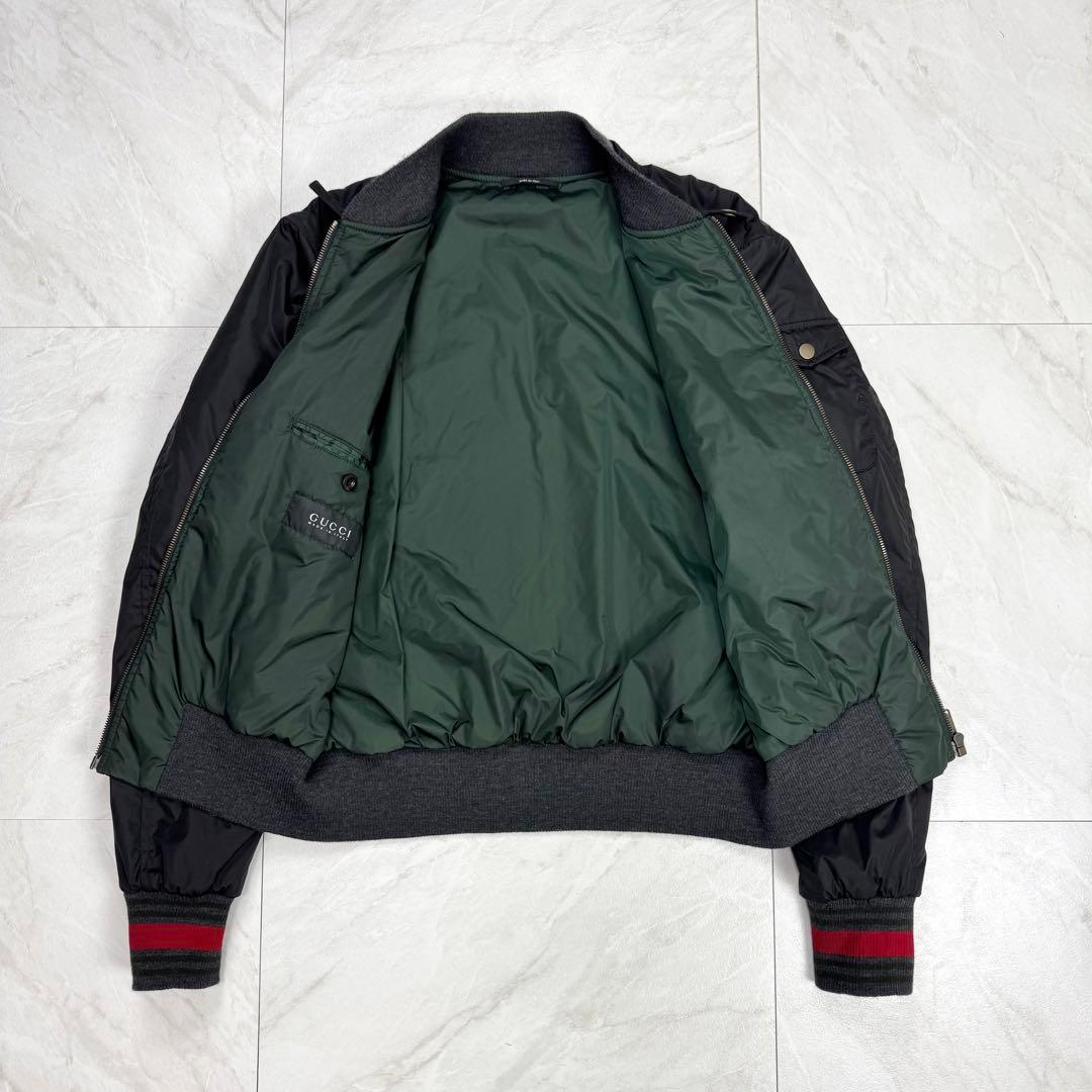 極美品 グッチ トムフォード期 MA1 ナイロンジャケット シェリーライン