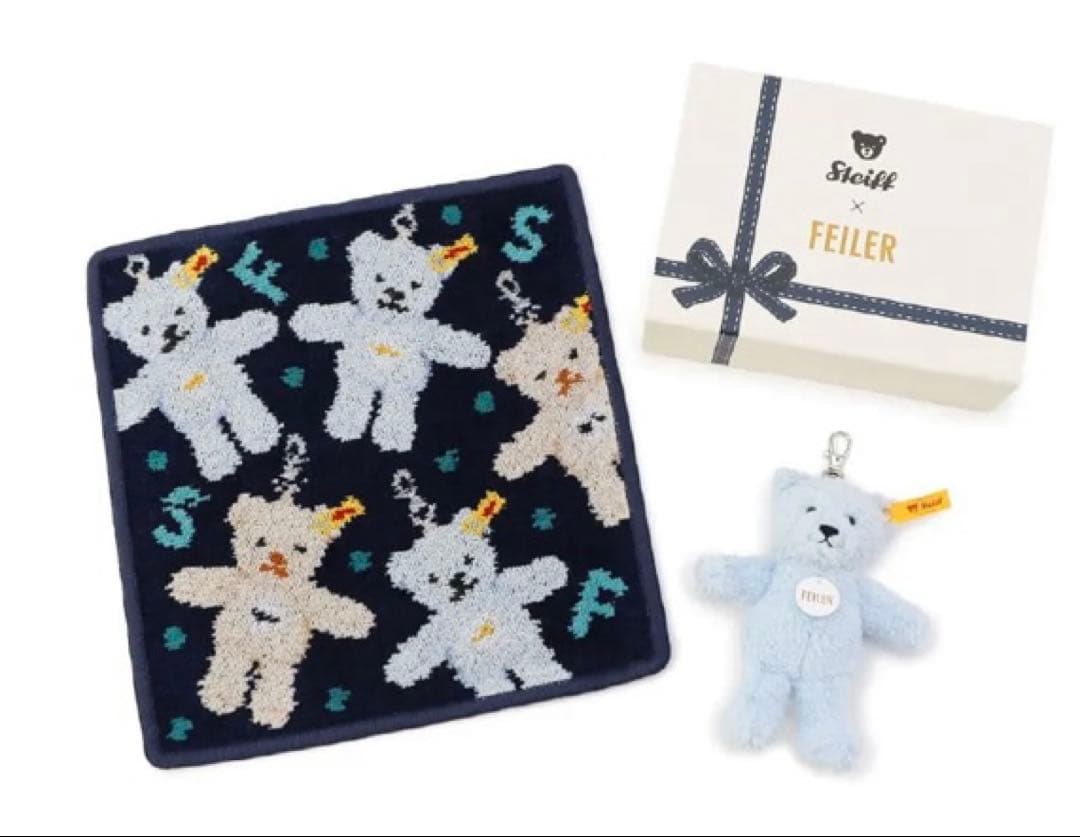 Steiff×FEILER テディベアキーリングス ハンカチセット - メルカリ