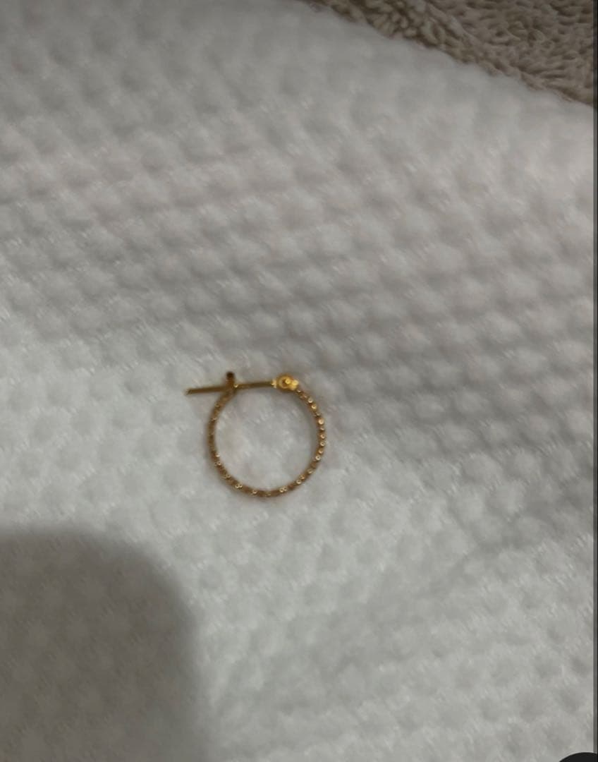 agete アガットK18 K10 バブル フープ ピアス片方 - メルカリ
