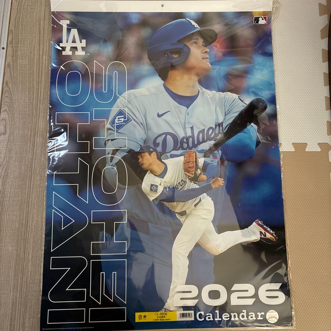 新品未開封 大谷翔平 2026年カレンダー 壁掛けタイプ ドジャース