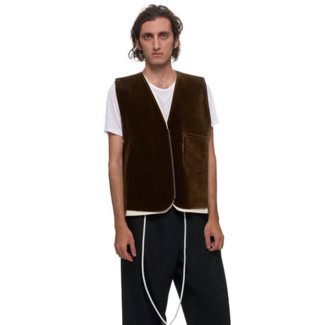 Camiel Fortgens ベルベットベスト Camiel Fortgens Zip Vest Wool Fleece Brown – Neighbour