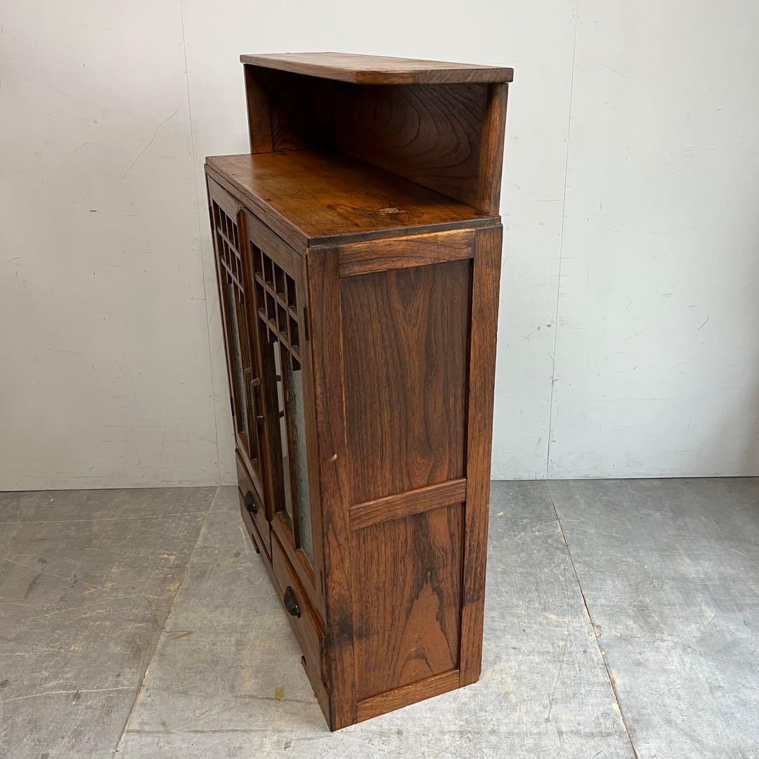 アンティーク ガラス戸棚 キャビネット 飾り棚 希少 z615