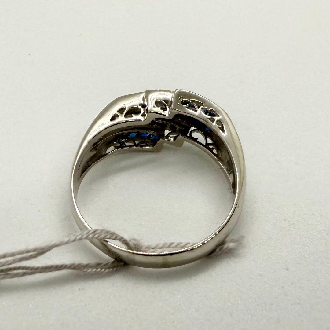 Pt900 ブルーサファイア 0.57ct ダイヤ 0.10ct リング