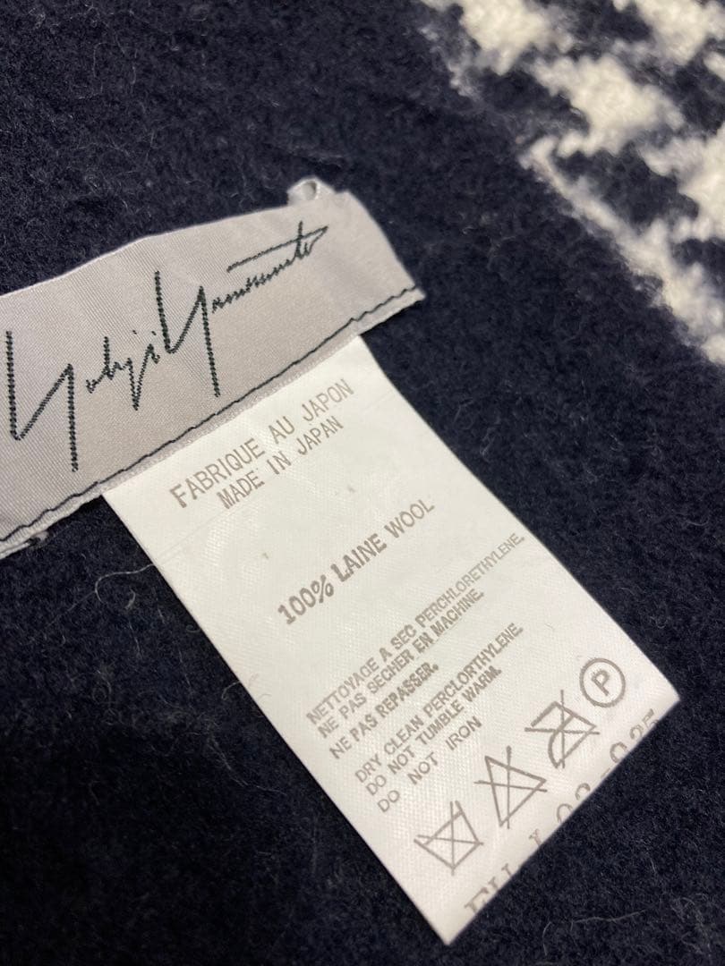 YOHJI YAMAMOTOヨウジヤマモト 千鳥格子ダブルフェイスウールストール