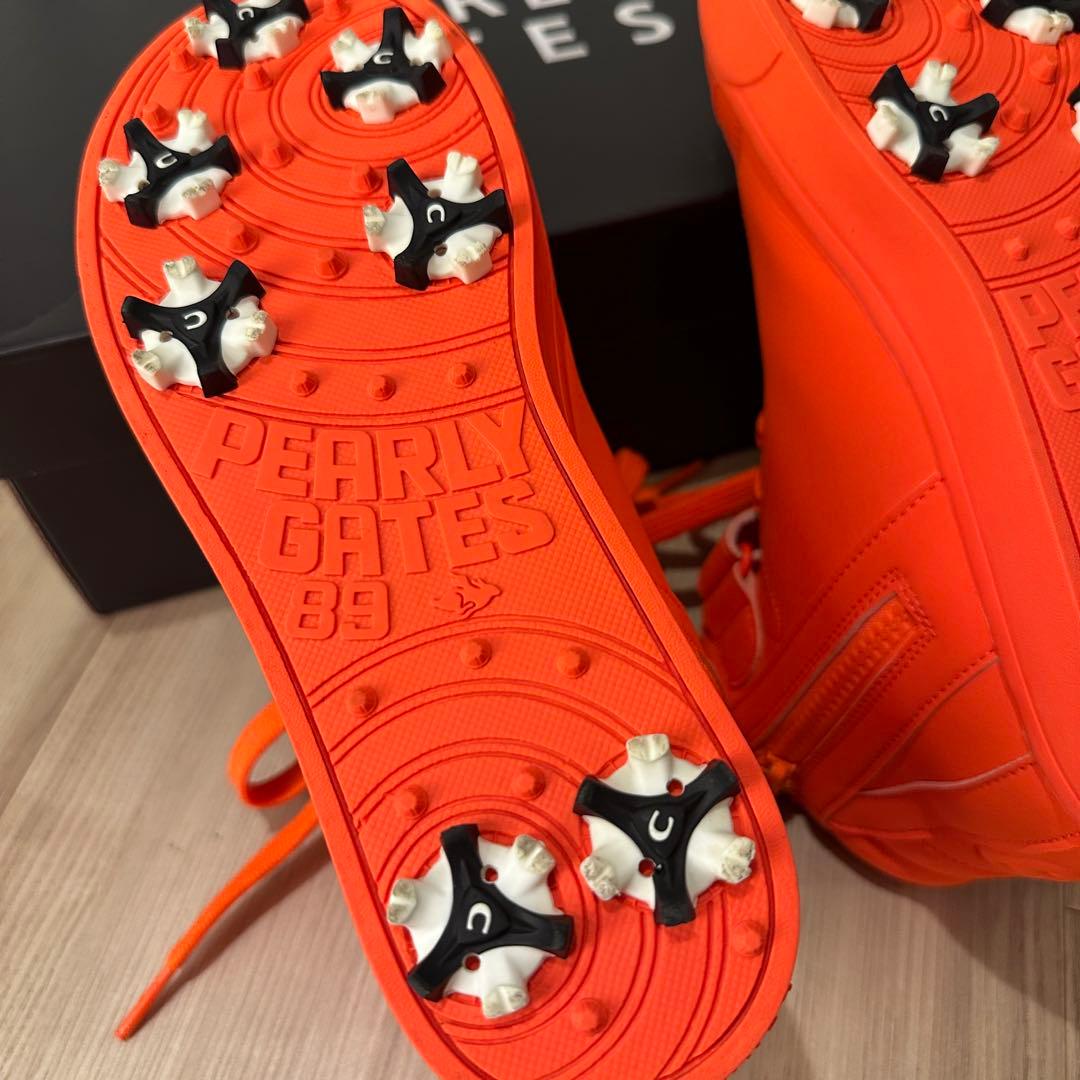 超美品】パーリーゲイツ ゴルフシューズ ハイカット オレンジ 22.5cm