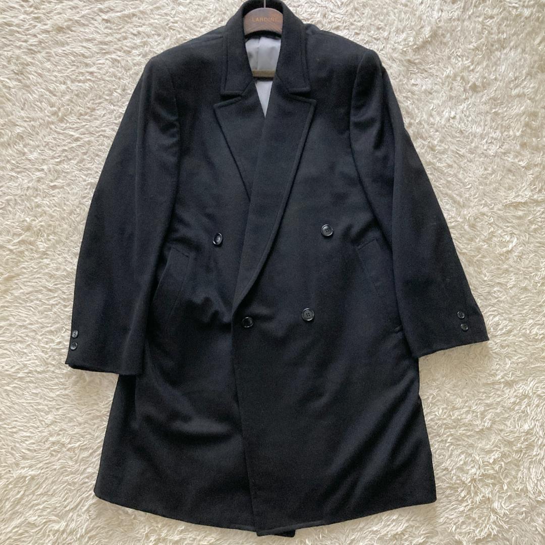 美品 ダンヒル チェスター ダブル コート XL相当 ブラック 美品