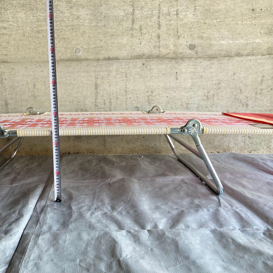 アルプス サマーベッド ボンボン リクライニング 折り畳み 赤 昭和