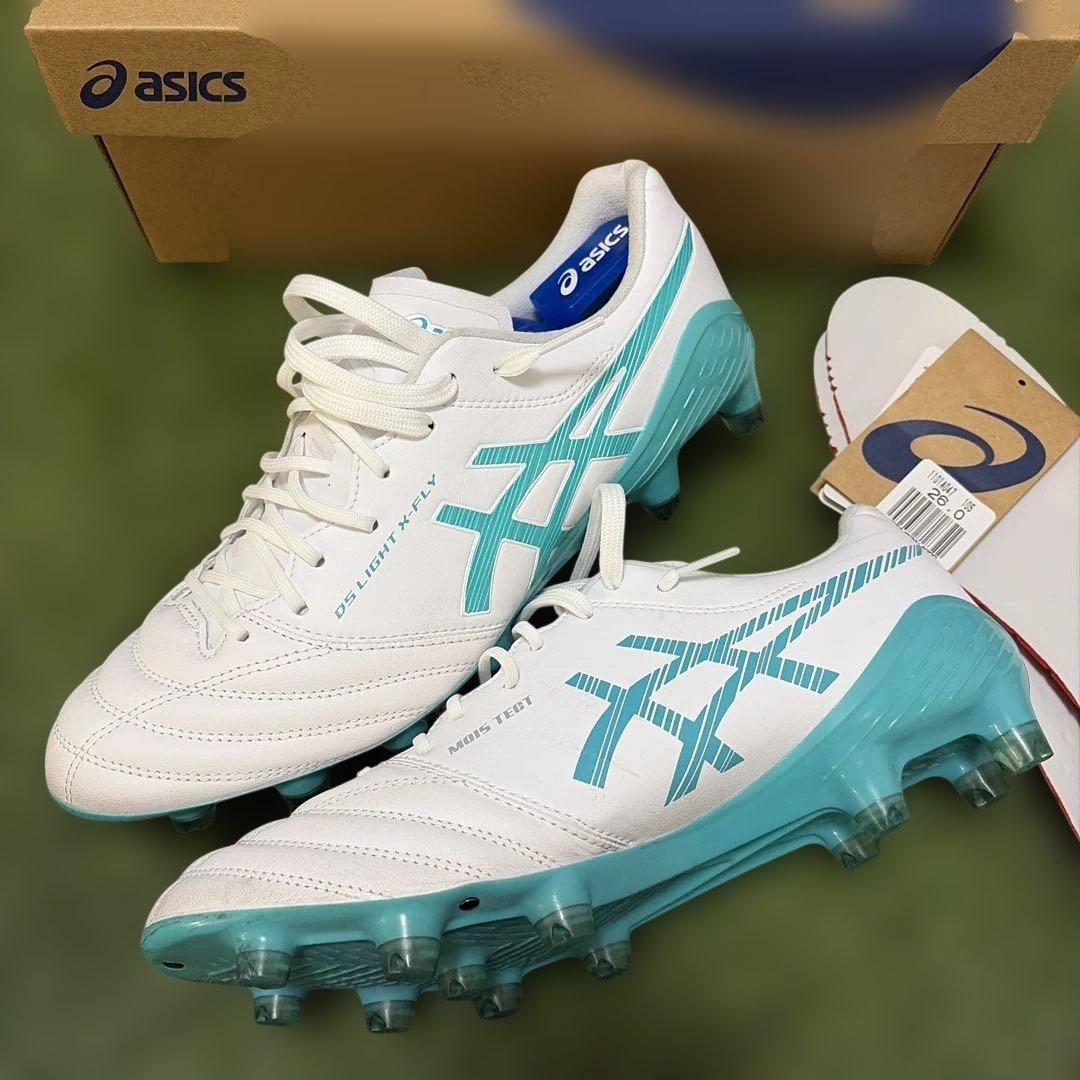 【使用一度のみ美品】ASICS DS LIGHT X-FLY 5 ASICS Soccer Cleats DS LIGHT X-FLY 5 1101A047 400 Directoire Blue